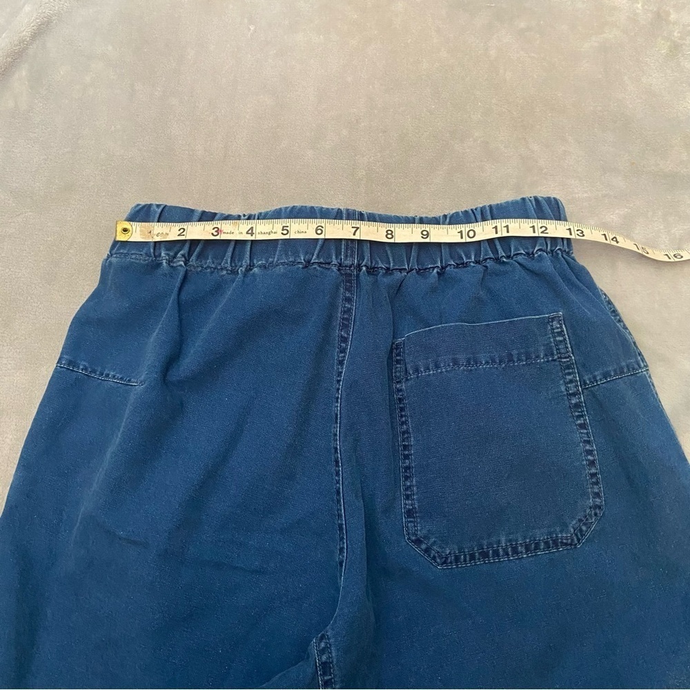 A.P.C. Youri Blue Cotton Denim Elastic Waist Drawstring Bermuda Shorts -  3381 - Picture 10 of 11